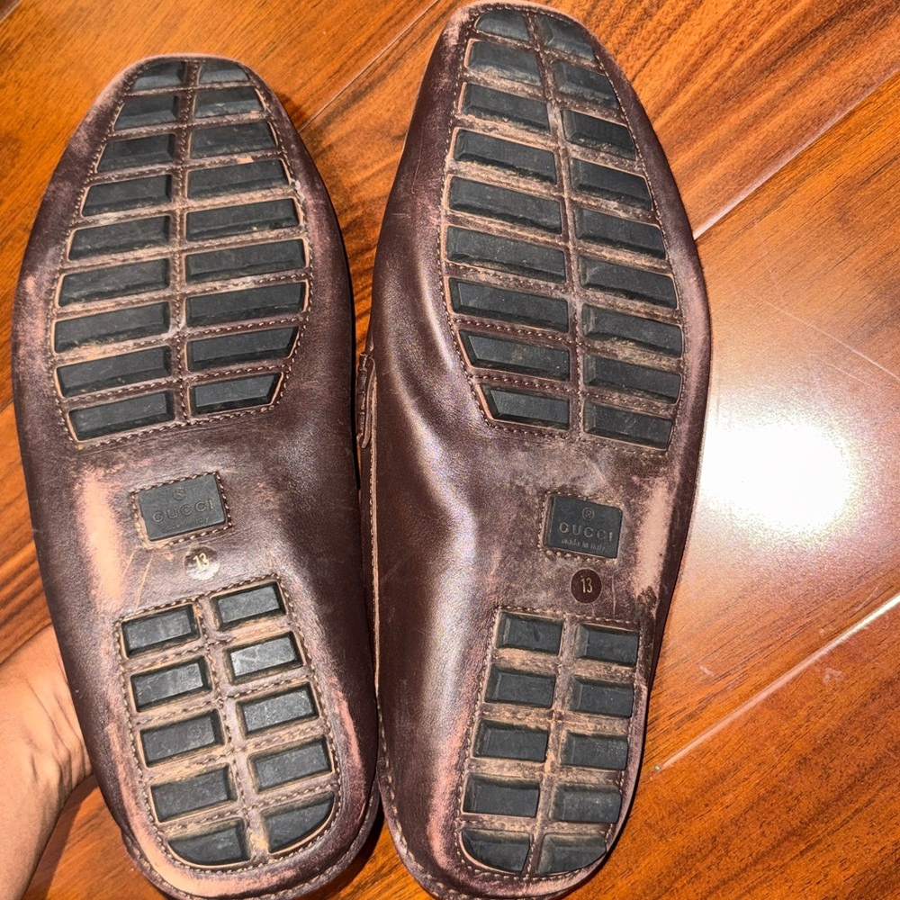 Gucci Men’s Brown Leather Horsebit Loafers - Picture 4 of 6